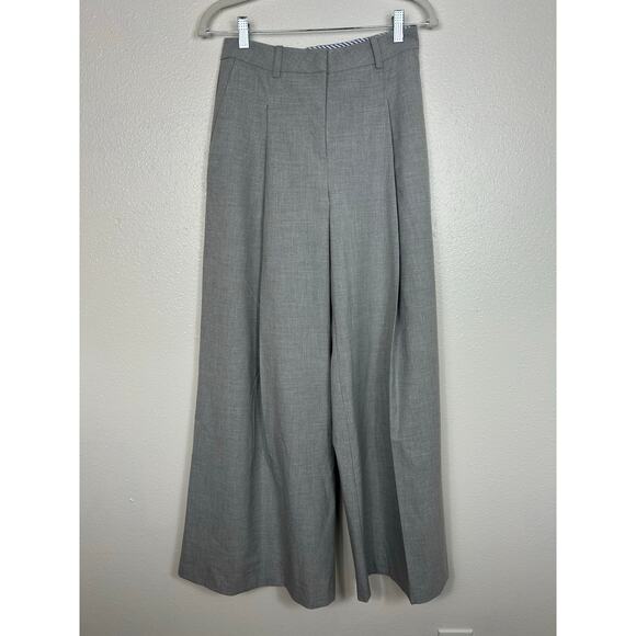 Maeve Anthropologie NWT High Waist Wide Leg Pleat Front Trousers Gray XS Office - Picture 4 of 8